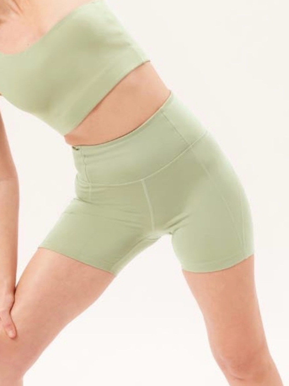 girlfriend collective High-Waist Bike Shorts - Light Green